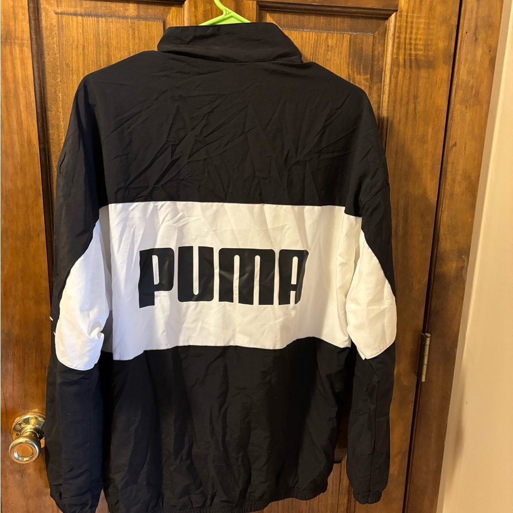 PUMA Men's Windbreaker in Black and White windbreaker